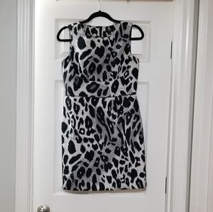 Ann Taylor snow leopard print dress